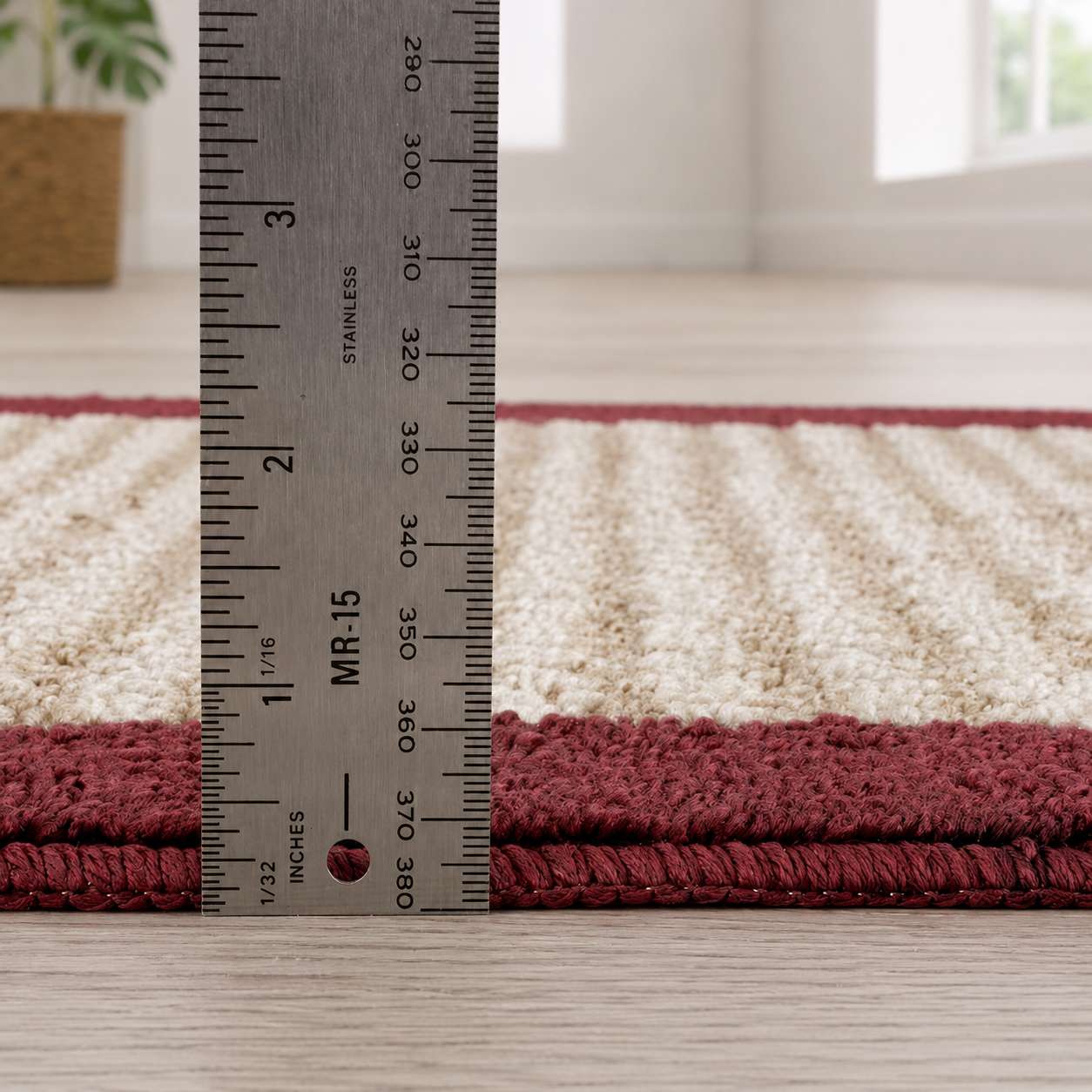 3-Piece Faux Sisal Area Rug Set – Red