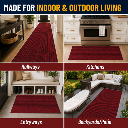 Non-Slip Ribbed Utility Mat – Red