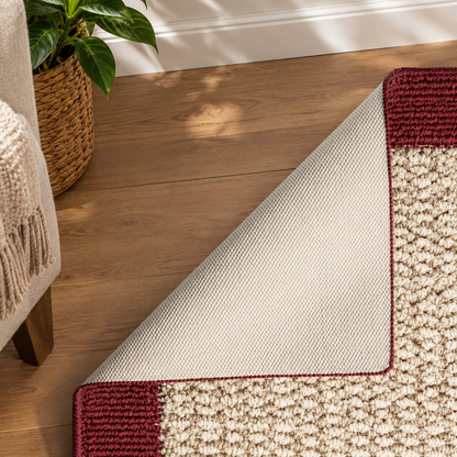 3-Piece Faux Sisal Area Rug Set – Red